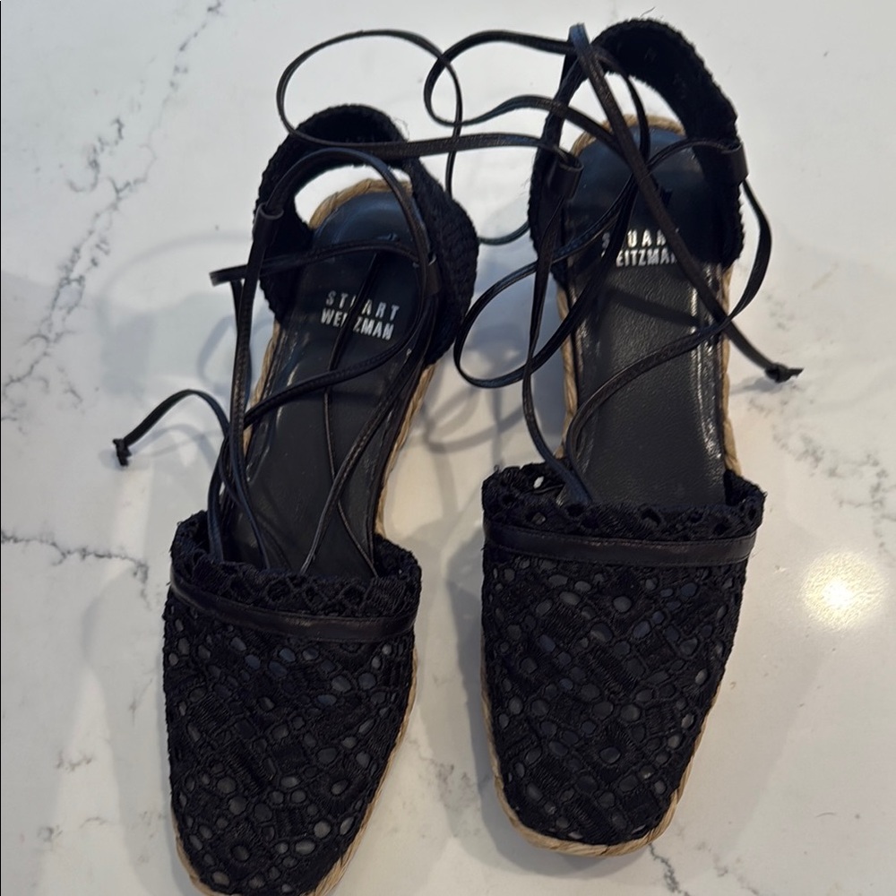 Stuart Weitzman Black Espadrille Flats - Picture 2 of 6